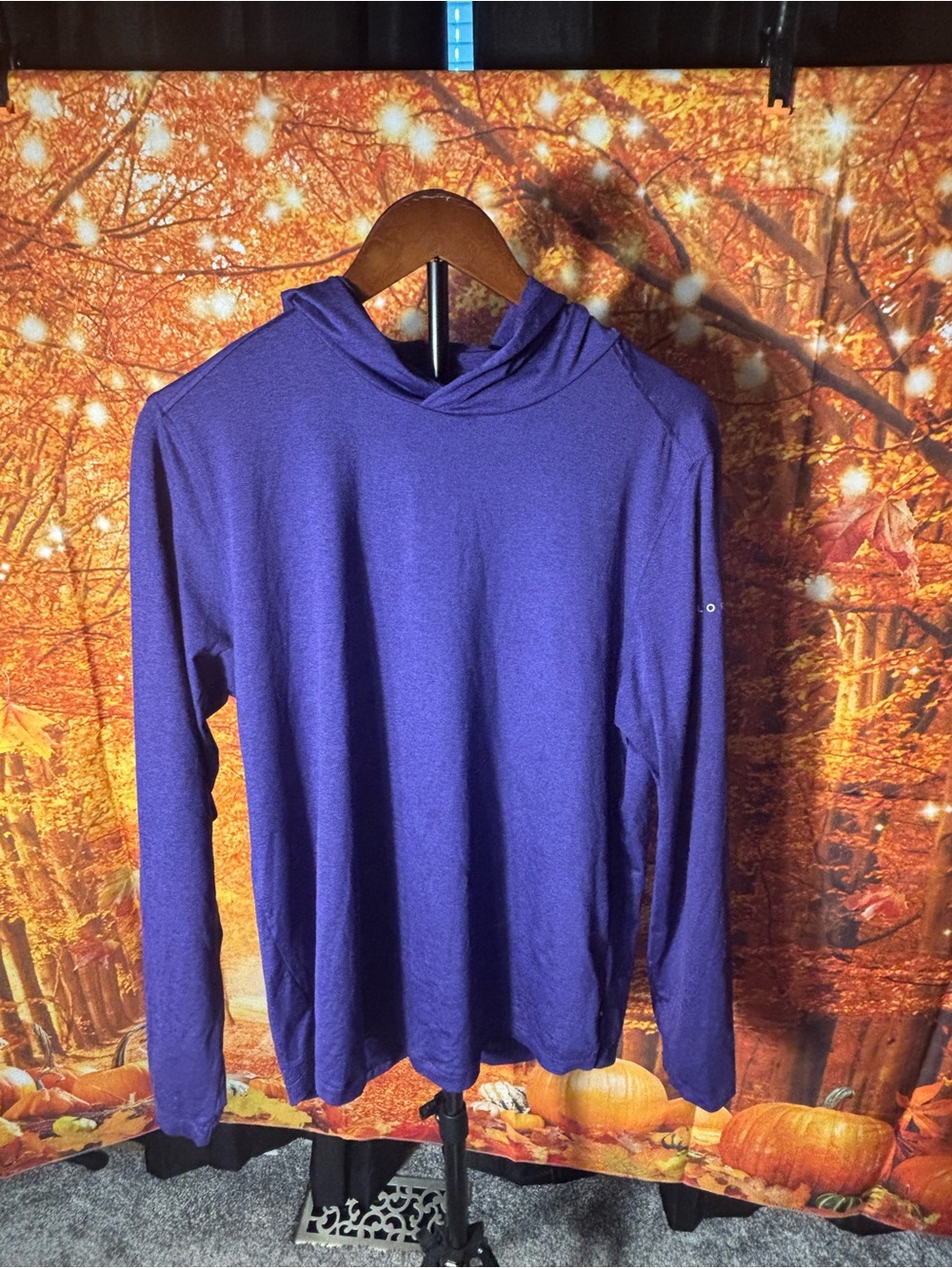 Cutter & Buck - Men's Lightweight Purple Hooded Sweater - Lora Loma Insignia